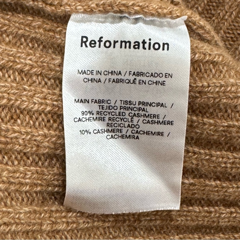 Reformation Beckie Cashmere Collared Sweater in Panko - Size - Large. - Picture 5 of 5